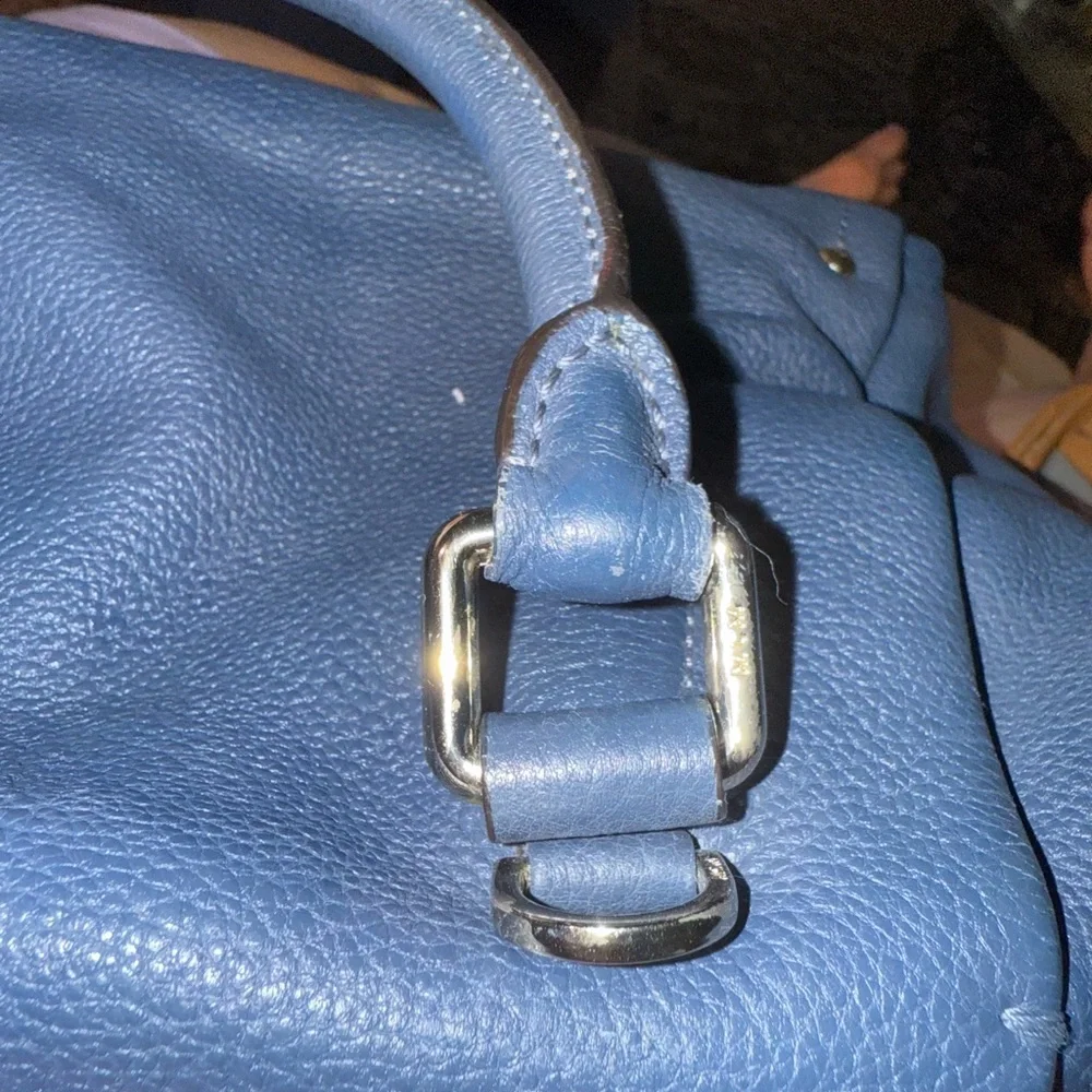 MCM Navy Leather Satchel - Picture 11 of 13
